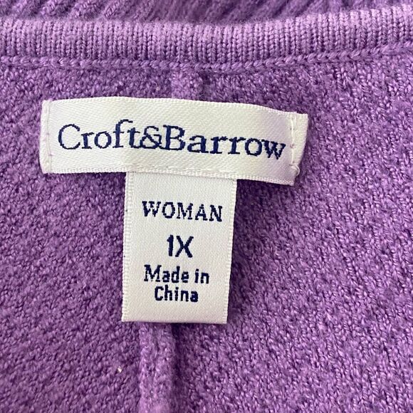 Croft & Barrow V-neck Lavender Sweater Size 1X - Picture 6 of 6